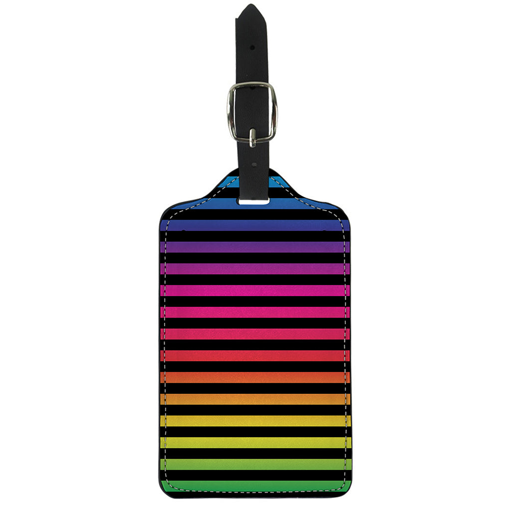 Rainbow Striped Pattern Print Luggage Tag