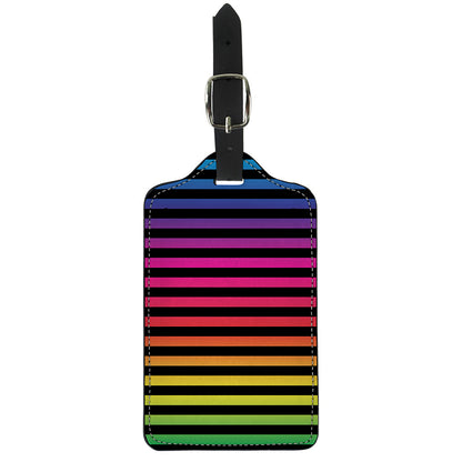 Rainbow Striped Pattern Print Luggage Tag
