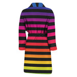 Rainbow Striped Pattern Print Men's Bathrobe
