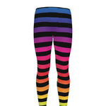 Rainbow Striped Pattern Print Men's leggings