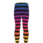 Rainbow Striped Pattern Print Men's leggings