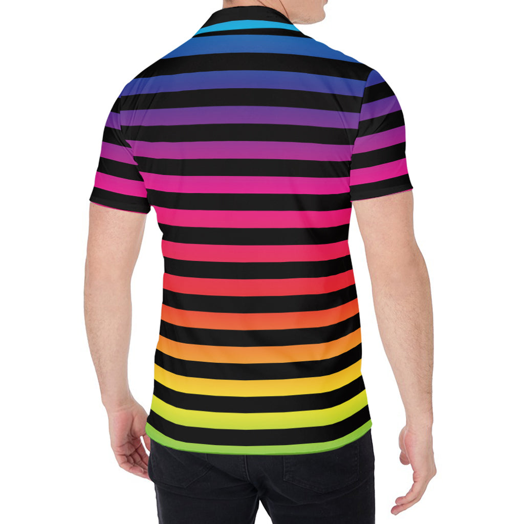 Rainbow Striped Pattern Print Men's Shirt