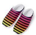 Rainbow Striped Pattern Print Mesh Casual Shoes