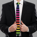 Rainbow Striped Pattern Print Necktie