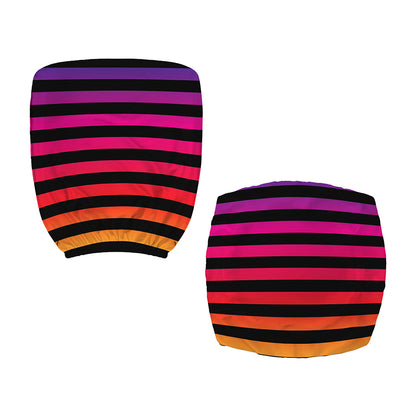 Rainbow Striped Pattern Print Office Chair Cover