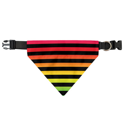 Rainbow Striped Pattern Print Over The Collar Dog Bandana