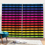 Rainbow Striped Pattern Print Pencil Pleat Curtains