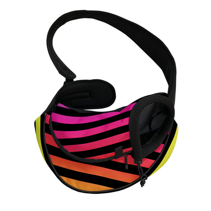 Rainbow Striped Pattern Print Pet Sling Carrier