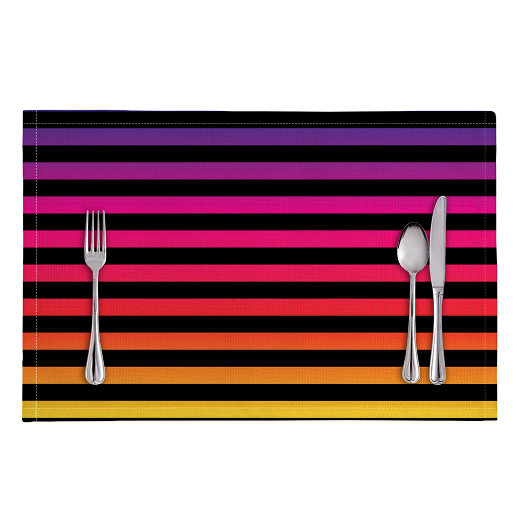 Rainbow Striped Pattern Print Placemat