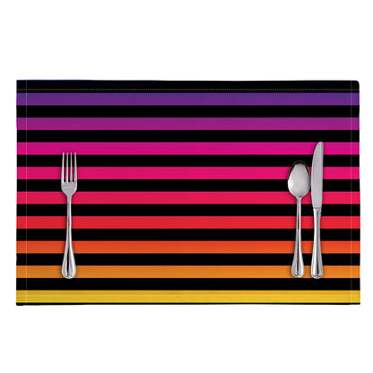 Rainbow Striped Pattern Print Placemat