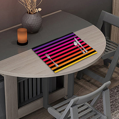 Rainbow Striped Pattern Print Placemat