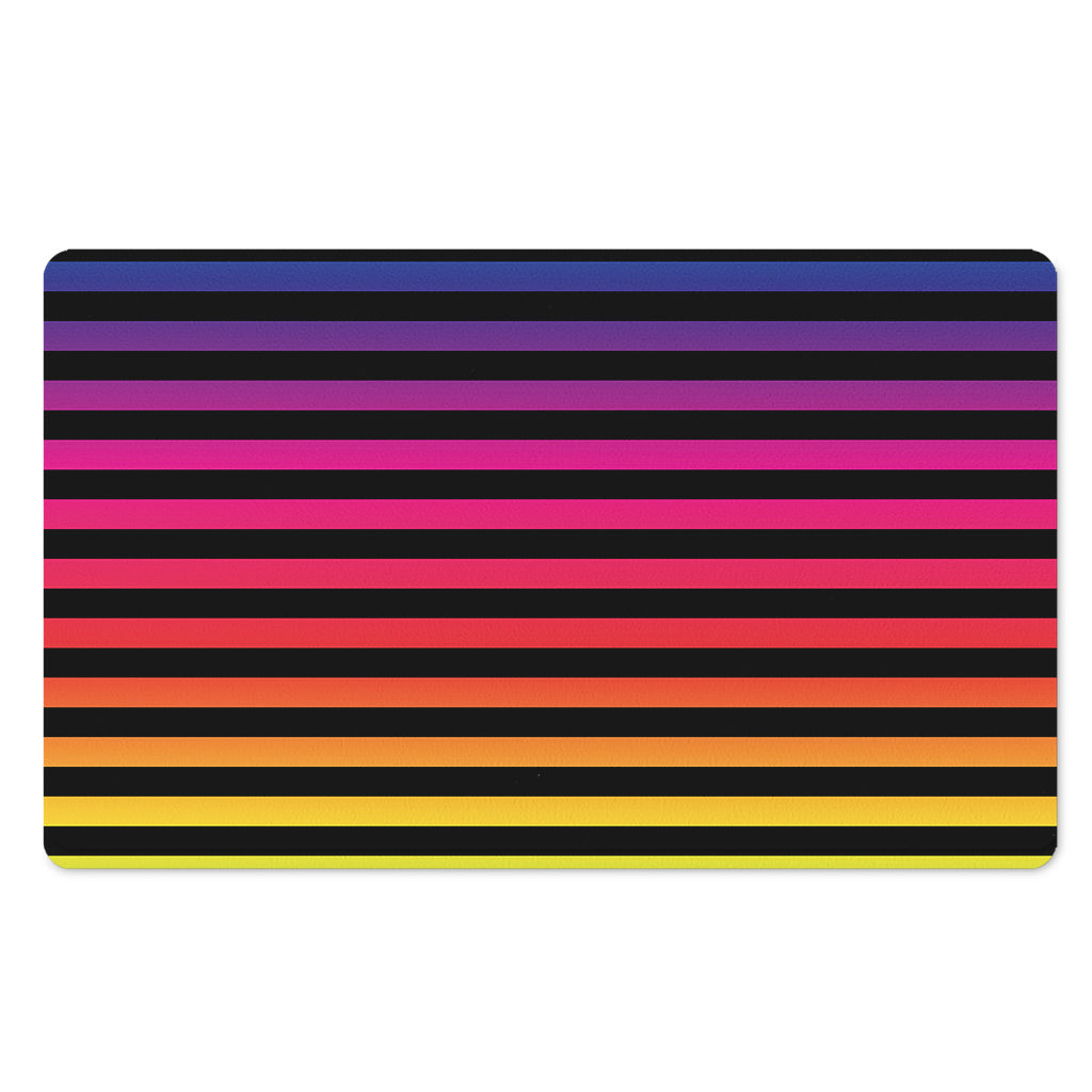 Rainbow Striped Pattern Print Polyester Doormat