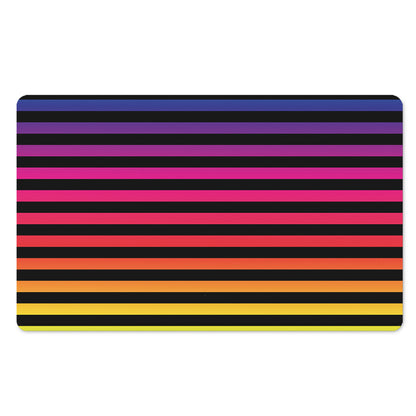 Rainbow Striped Pattern Print Polyester Doormat