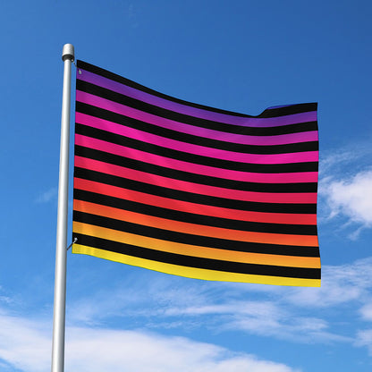 Rainbow Striped Pattern Print Polyester Flag