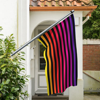 Rainbow Striped Pattern Print Polyester Flag