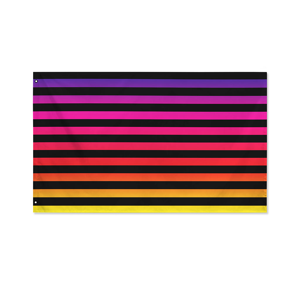 Rainbow Striped Pattern Print Polyester Flag