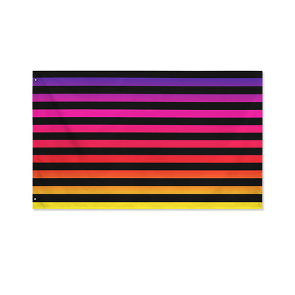 Rainbow Striped Pattern Print Polyester Flag
