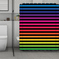 Rainbow Striped Pattern Print Polyester Shower Curtain