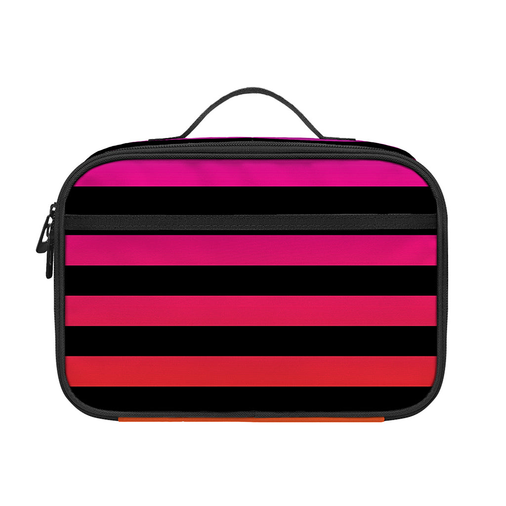 Rainbow Striped Pattern Print Portable Lunch Bag
