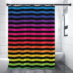 Rainbow Striped Pattern Print Premium Shower Curtain