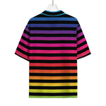 Rainbow Striped Pattern Print Rayon Hawaiian Shirt