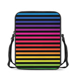 Rainbow Striped Pattern Print Rectangular Crossbody Bag