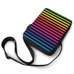 Rainbow Striped Pattern Print Rectangular Crossbody Bag