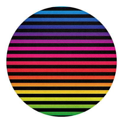 Rainbow Striped Pattern Print Round Blanket