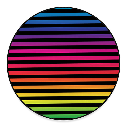 Rainbow Striped Pattern Print Round Floor Mat