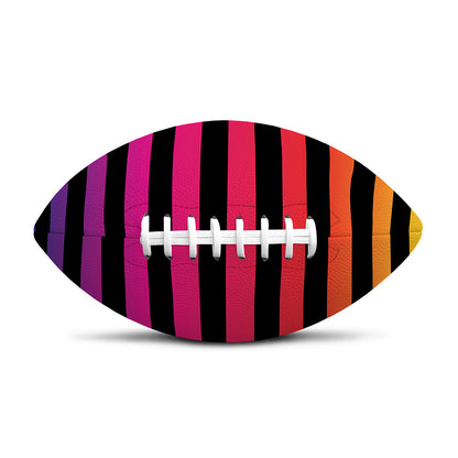 Rainbow Striped Pattern Print Rugby Ball