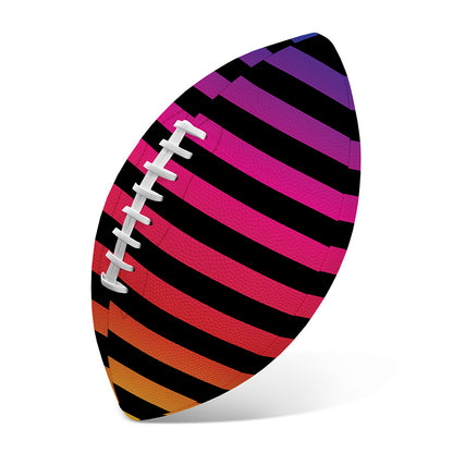 Rainbow Striped Pattern Print Rugby Ball