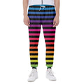 Rainbow Striped Pattern Print Joggers