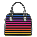 Rainbow Striped Pattern Print Shoulder Handbag
