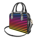 Rainbow Striped Pattern Print Shoulder Handbag