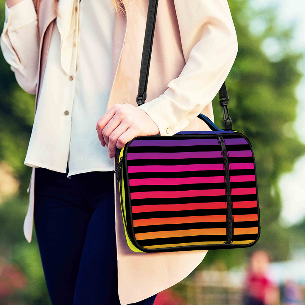 Rainbow Striped Pattern Print Shoulder Strap Bible Bag