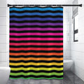 Rainbow Striped Pattern Print Shower Curtain