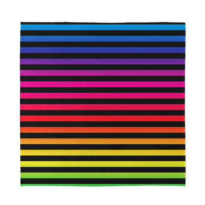Rainbow Striped Pattern Print Silk Bandana