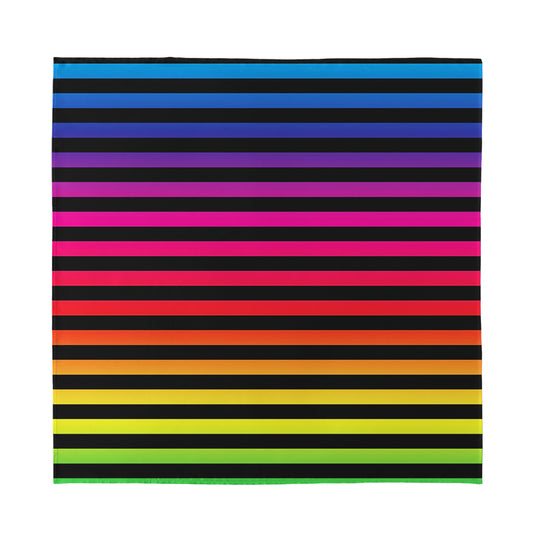 Rainbow Striped Pattern Print Silk Bandana