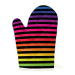Rainbow Striped Pattern Print Single Oven Mitt