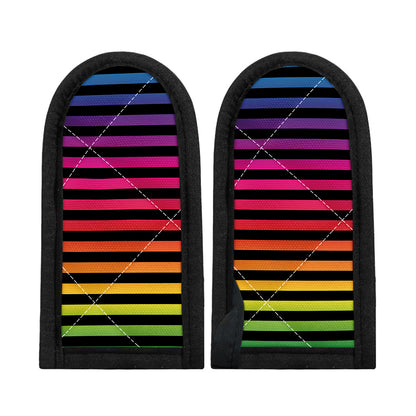 Rainbow Striped Pattern Print Skillet Handle Cover