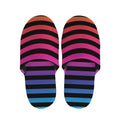 Rainbow Striped Pattern Print Slippers