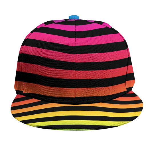 Rainbow Striped Pattern Print Snapback Cap