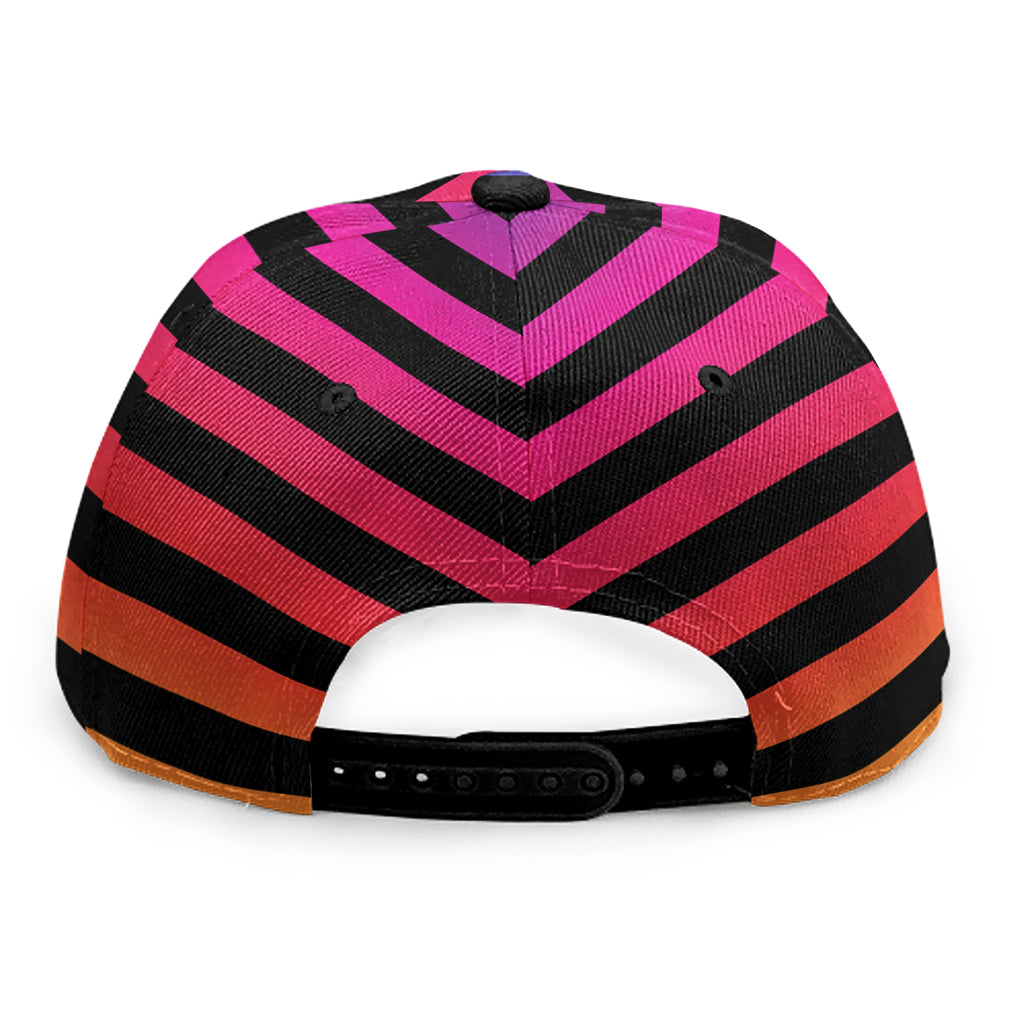 Rainbow Striped Pattern Print Snapback Cap