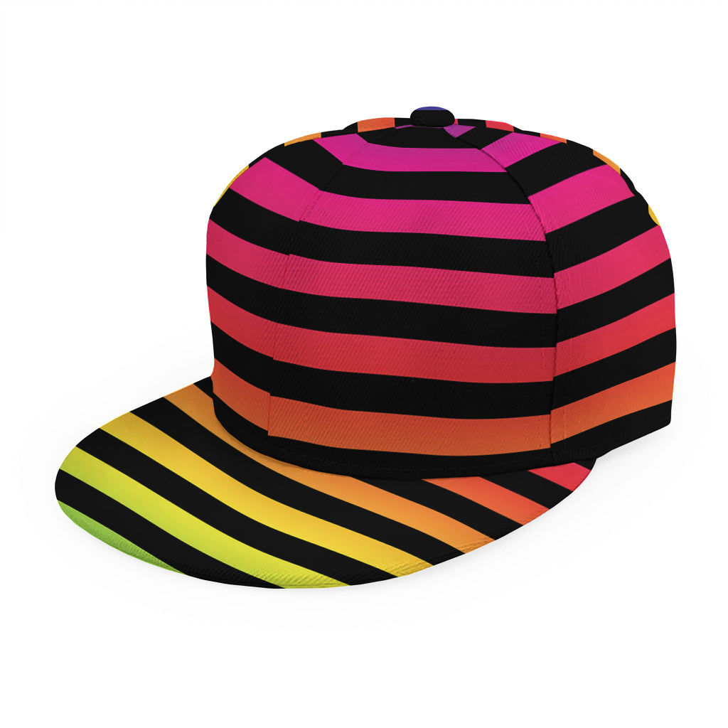 Rainbow Striped Pattern Print Snapback Cap