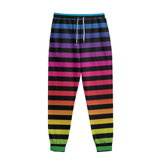 Rainbow Striped Pattern Print Sweatpants
