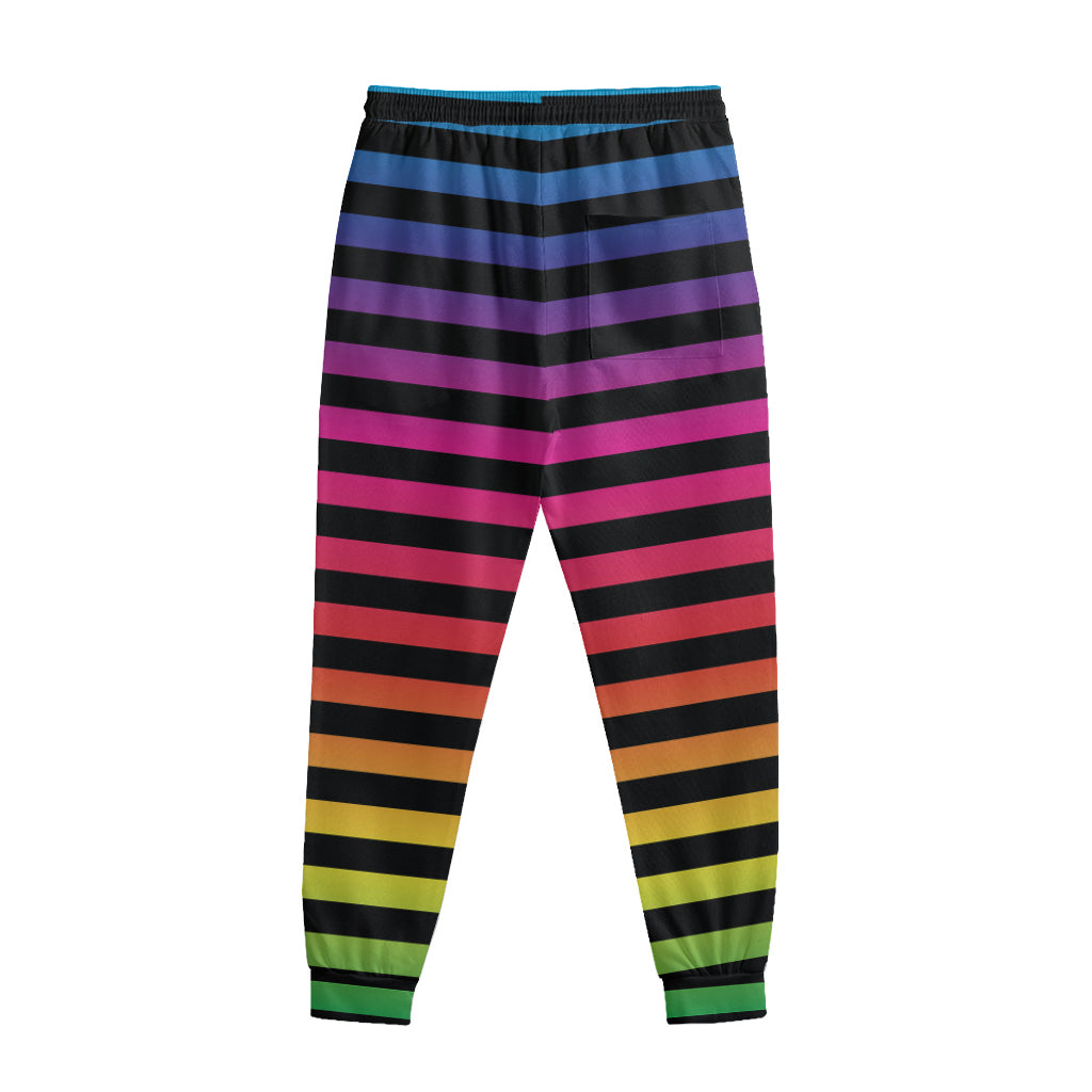 Rainbow Striped Pattern Print Sweatpants
