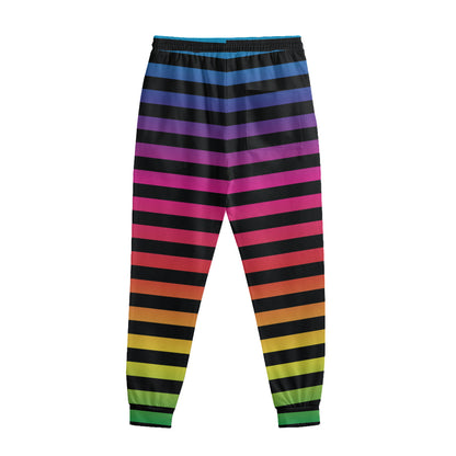 Rainbow Striped Pattern Print Sweatpants