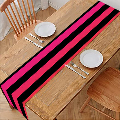 Rainbow Striped Pattern Print Table Runner