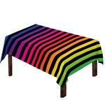 Rainbow Striped Pattern Print Tablecloth