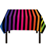Rainbow Striped Pattern Print Tablecloth